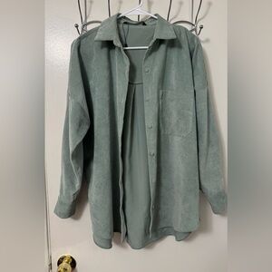 Zara Sage Green Shirt Jacket